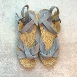 Splendid Suede Buckle Bow Front Sandals